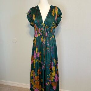 Current Air Teal Floral Maxi Dress